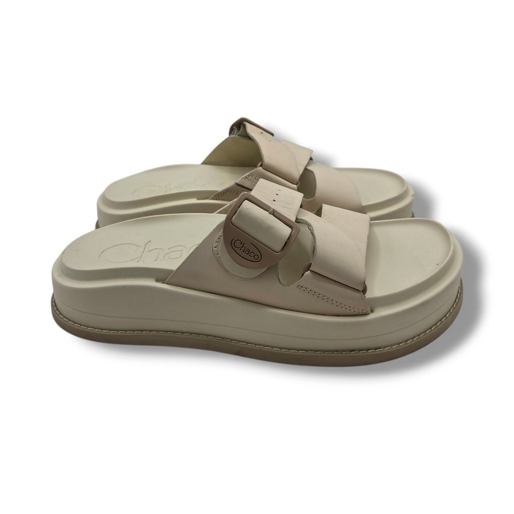 Chaco Townes Midform Sandals Womens 9 Angora Leather Platform Buckle